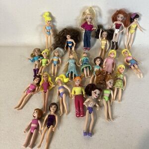 Large Lot Of 23 Vintage Polly Pocket Dolls 3" 3.5" And 4" Tall Y2K Fun Mattel